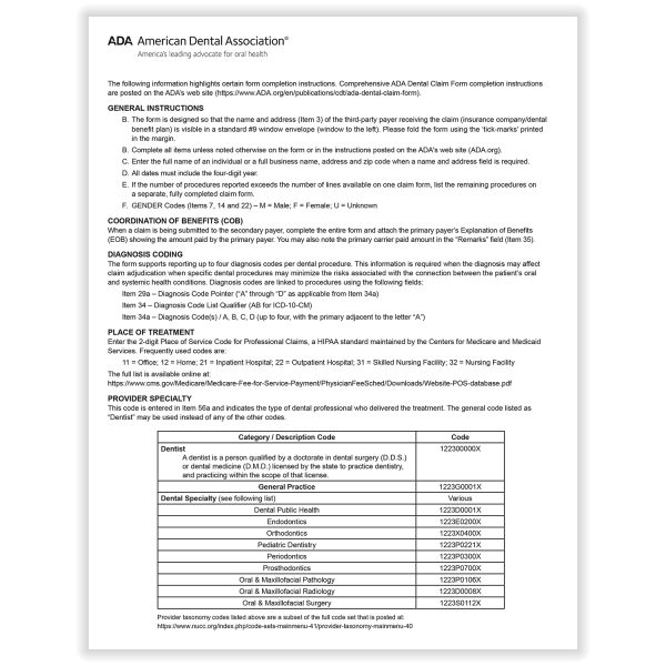 ADA Claim Forms (2024), Laser, Pack of 1,000 - Image 2